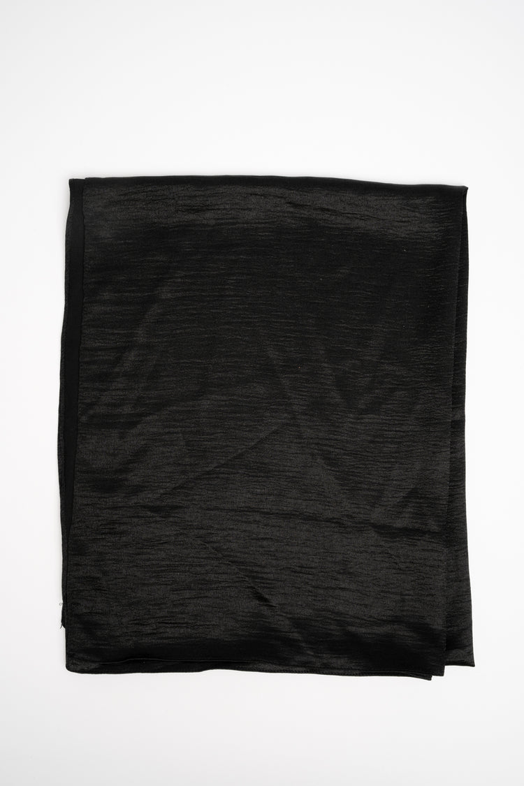 Black satin basic stole