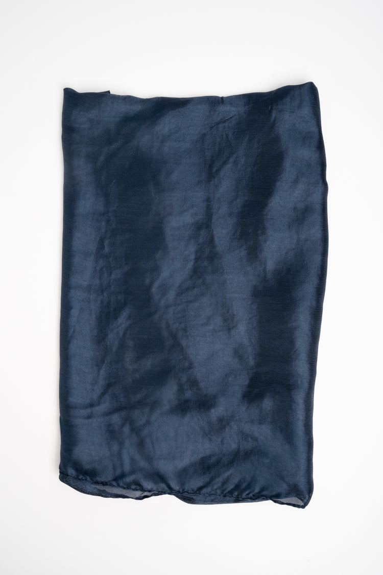 Midnight blue shiny fabric stole