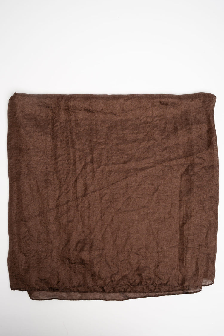 Chocolate shiny fabric stole
