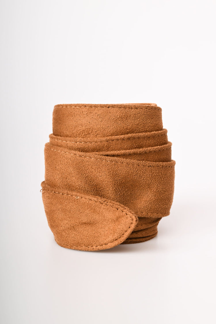 Faux suede sash belt