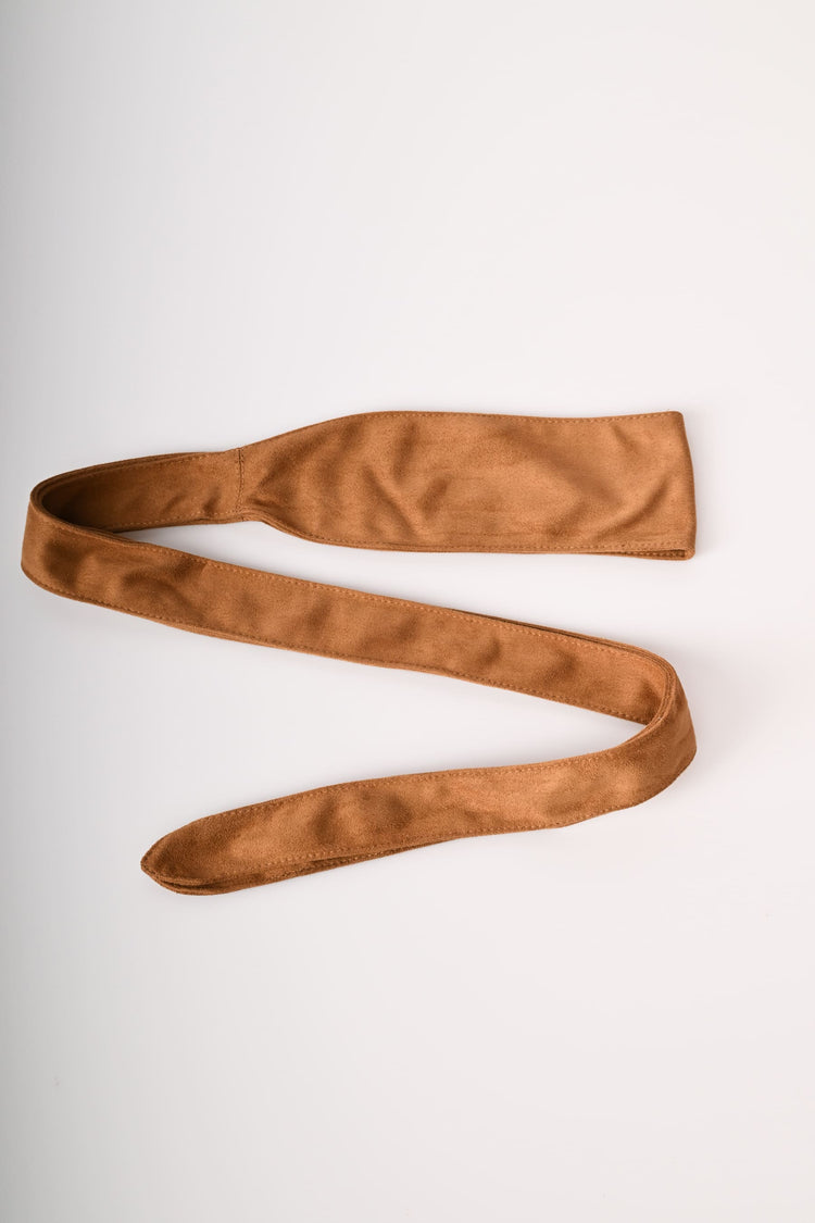 Faux suede sash belt