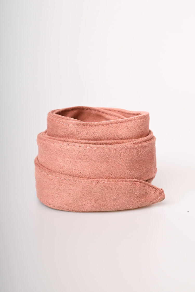 Faux suede sash belt