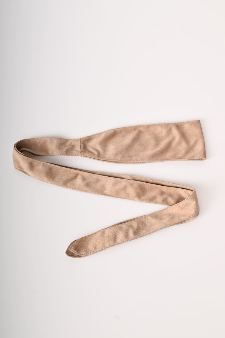 Faux suede sash belt
