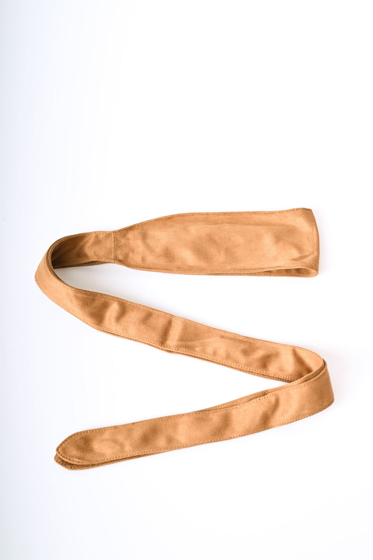 Faux suede sash belt