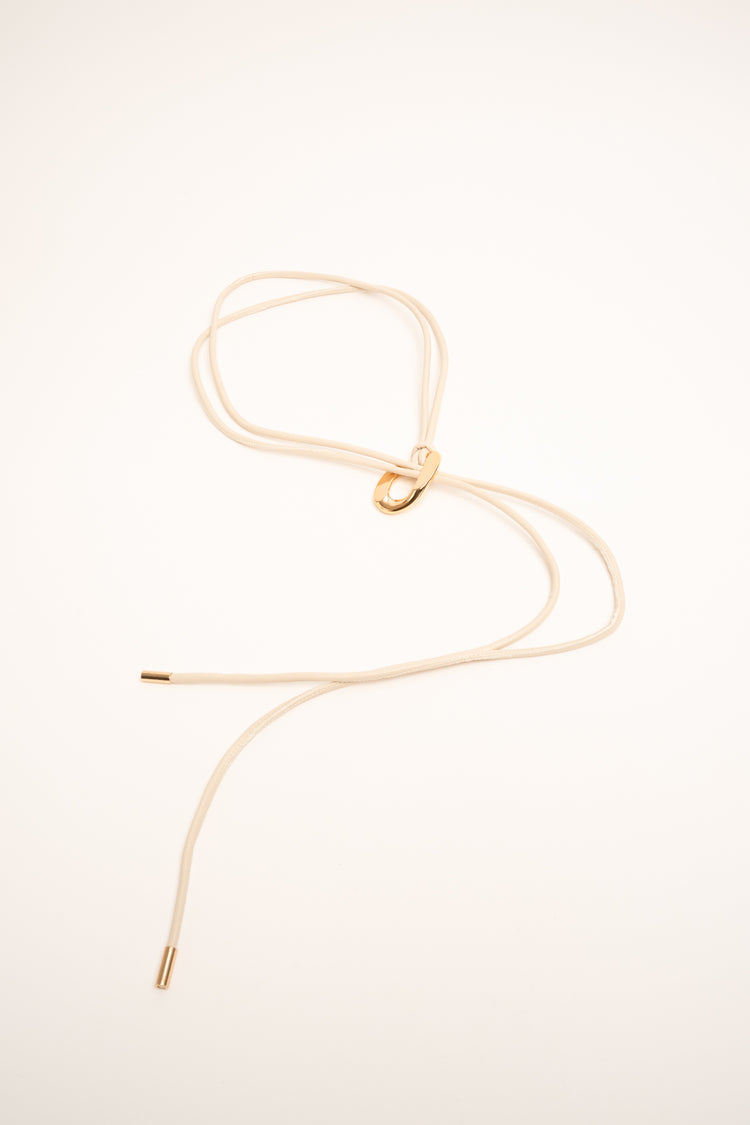 Beige rope-effect sash belt