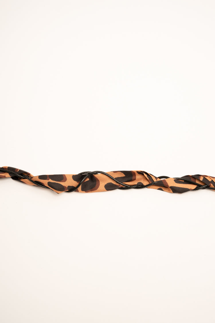 Fusciacca a foulard animalier nero & beige