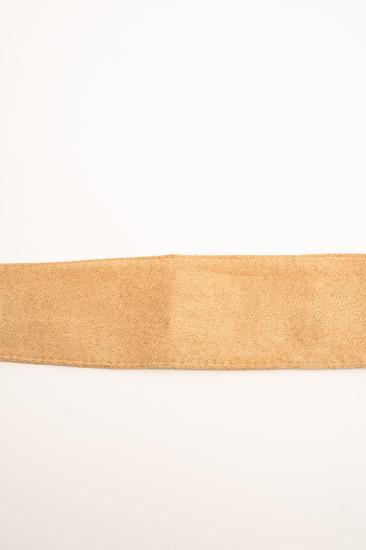 Beige velvet-effect sash belt