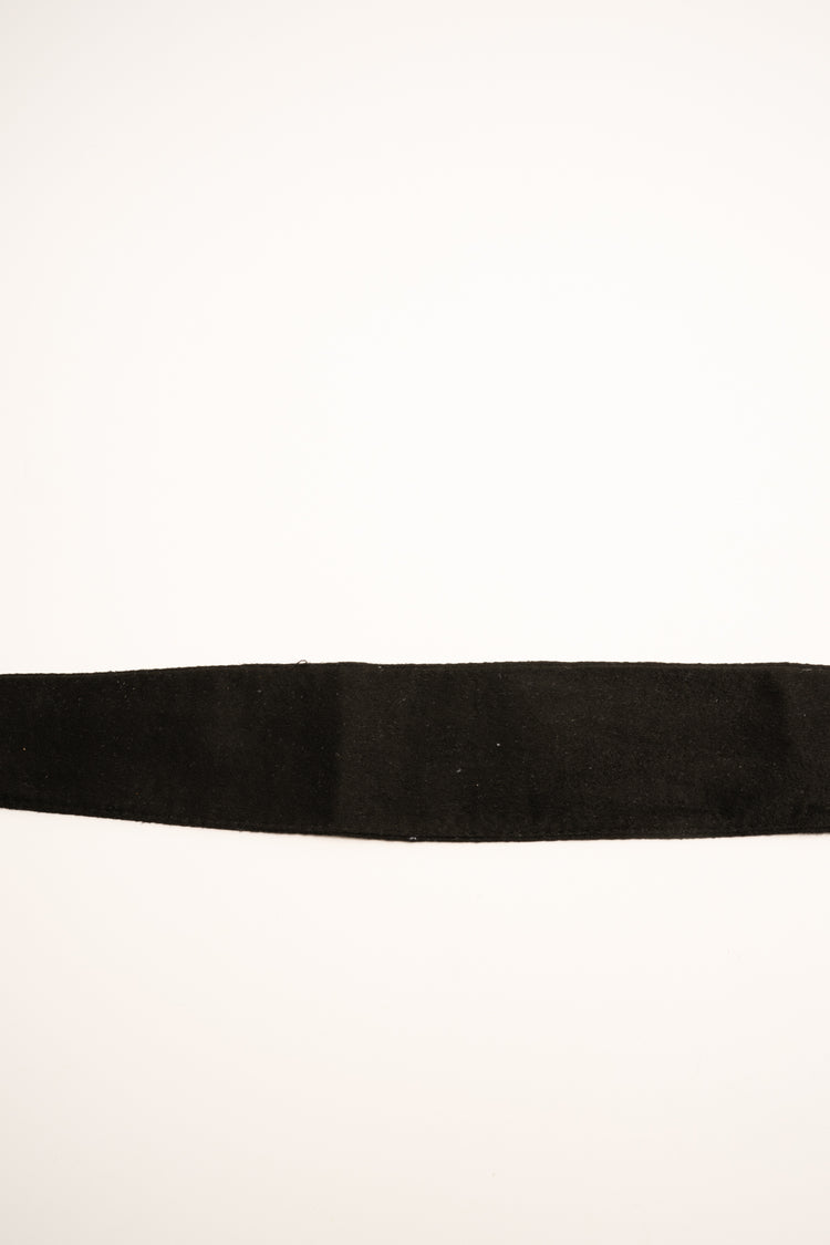 Black velvet-effect sash belt