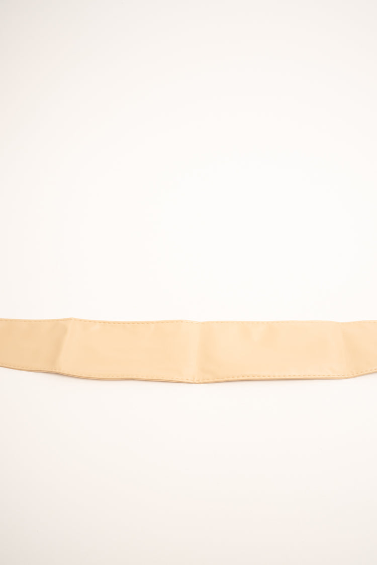 Beige basic sash belt