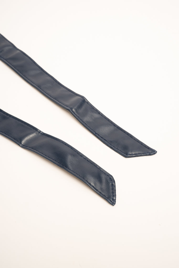 Blue basic sash belt