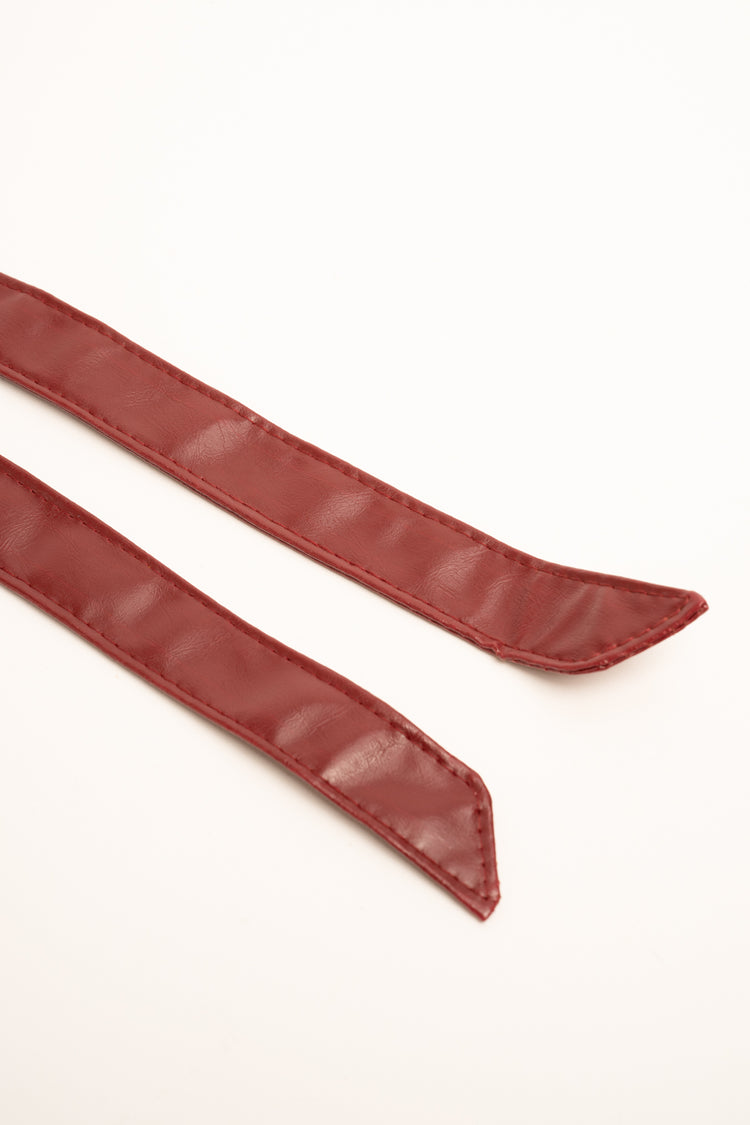 Burgundy basic sash belt
