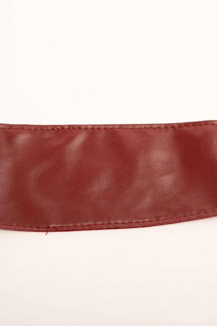 Burgundy basic sash belt