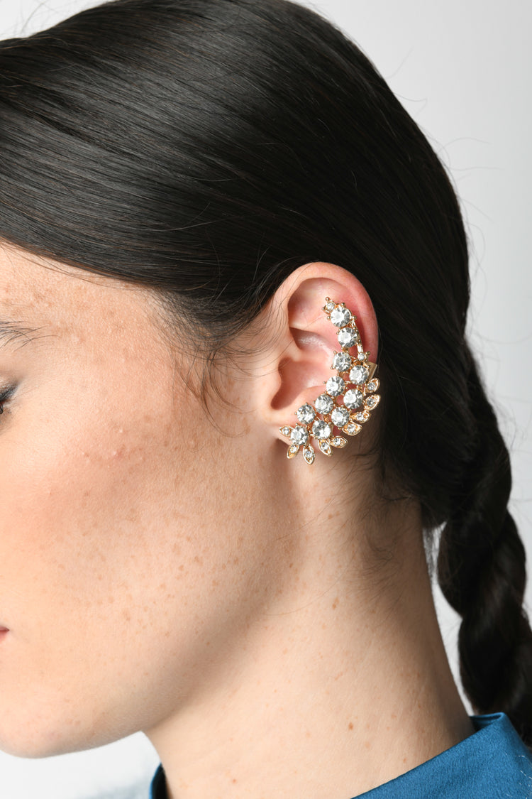 Rhinestoned single earcuff