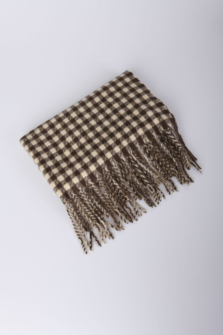 Gingham motif scarf