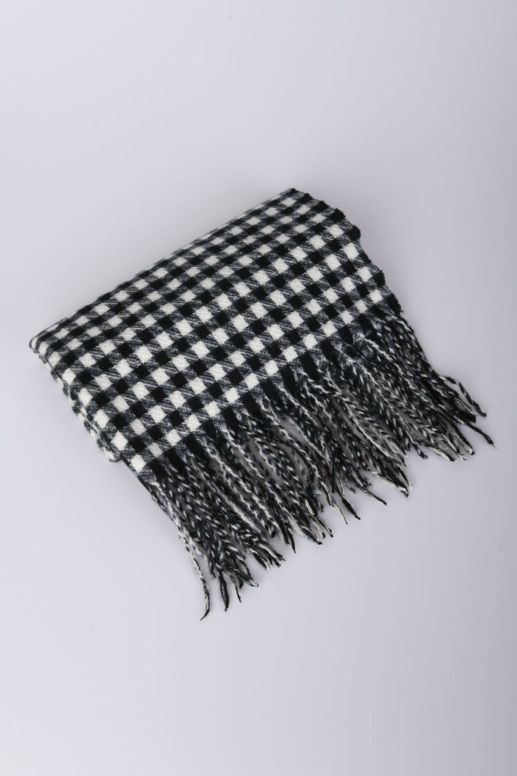 Gingham motif scarf