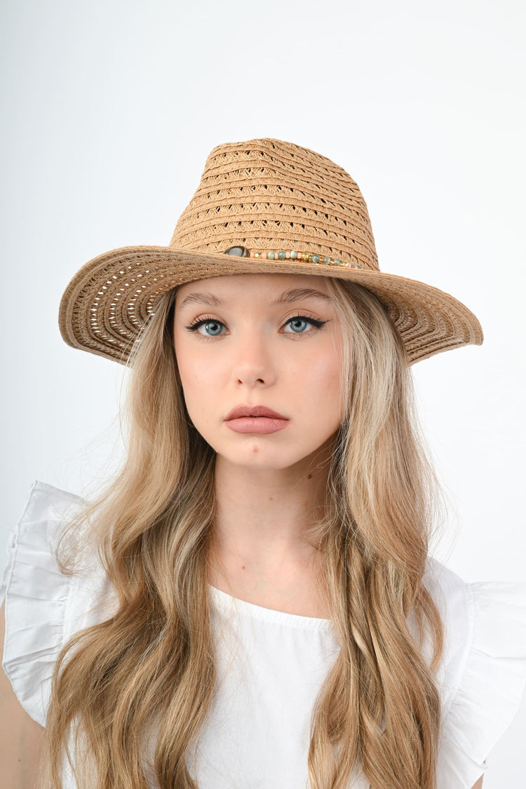 Raffia boho hat