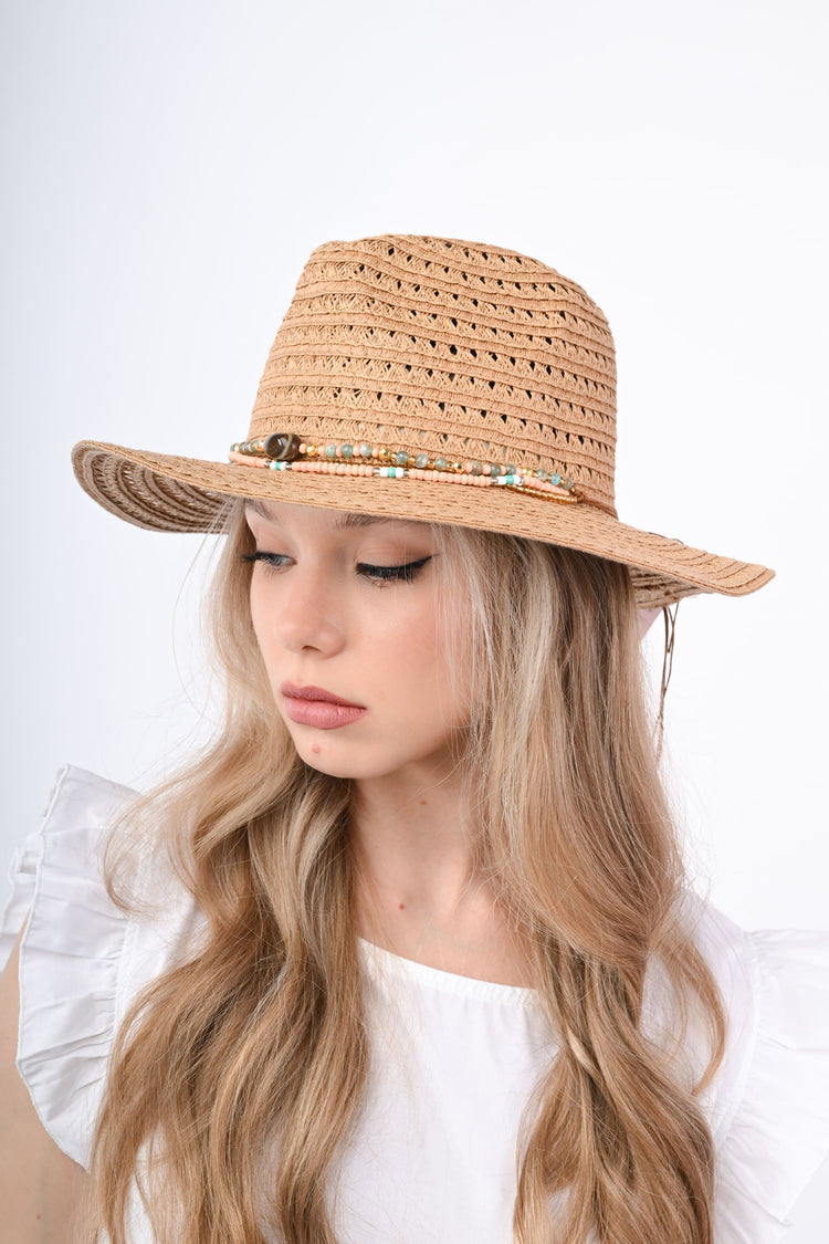 Raffia boho hat