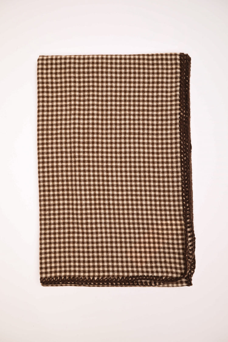 Gingham motif scarf