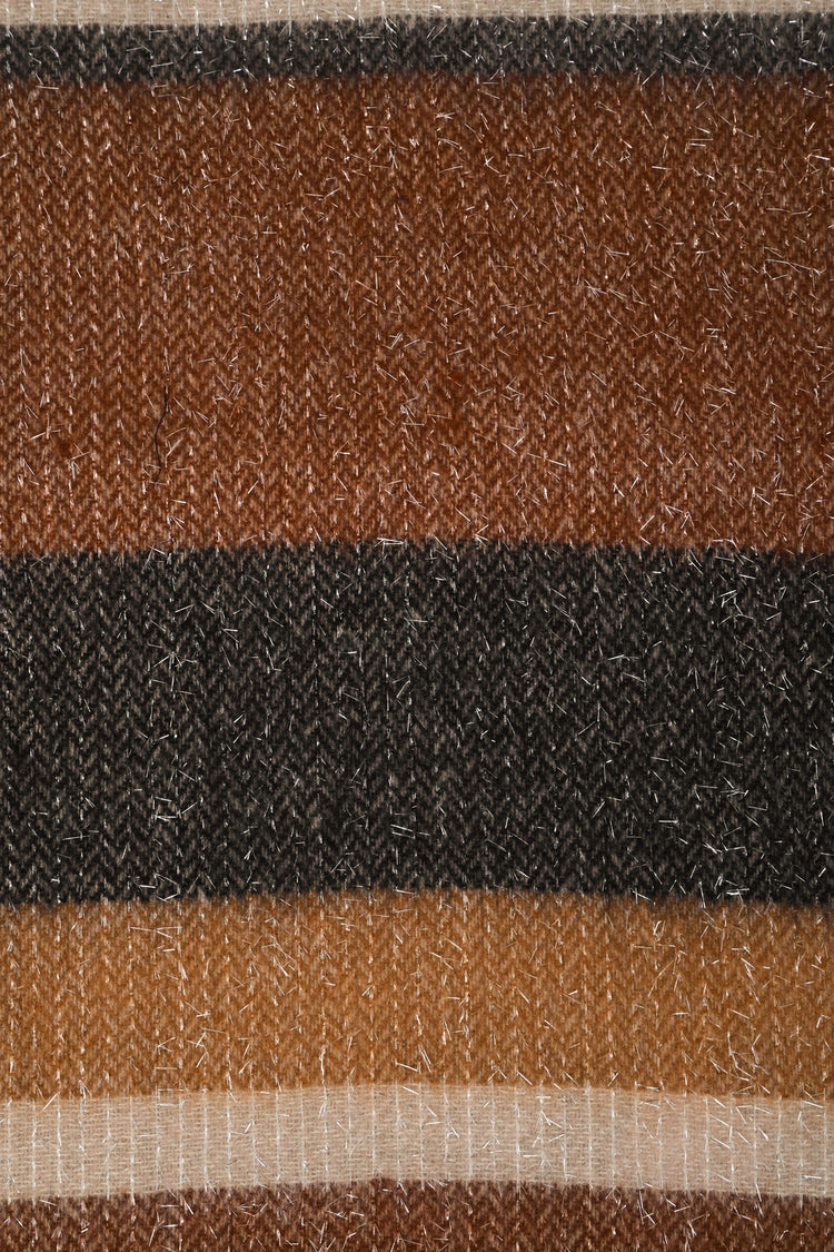 Striped lurex knit scarf
