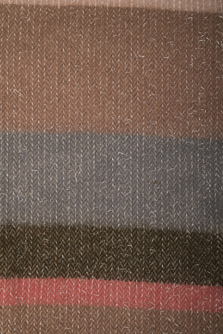 Striped lurex knit scarf