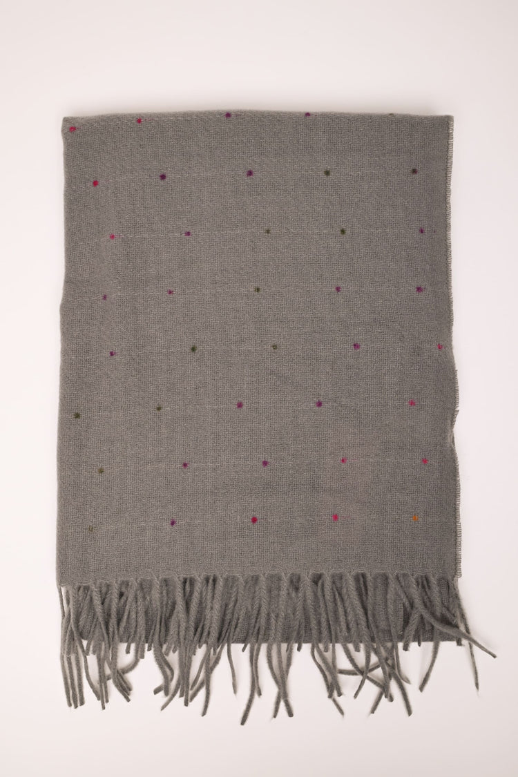 Sciarpa pois ricamato