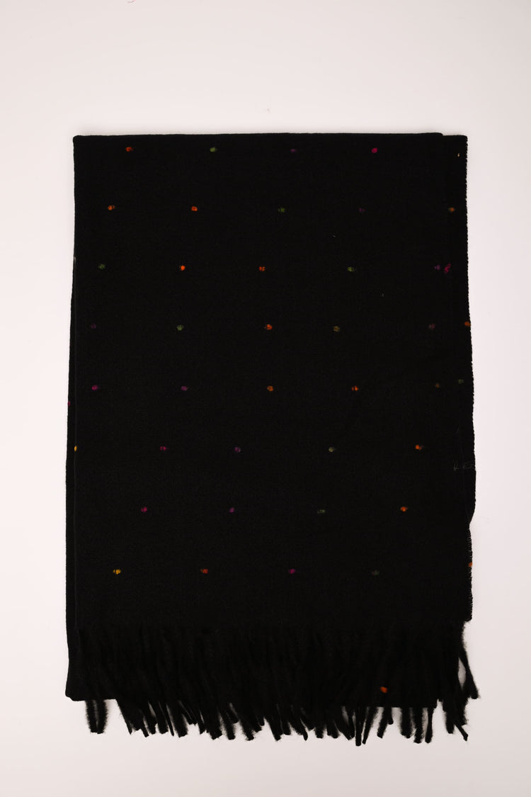 Sciarpa pois ricamato