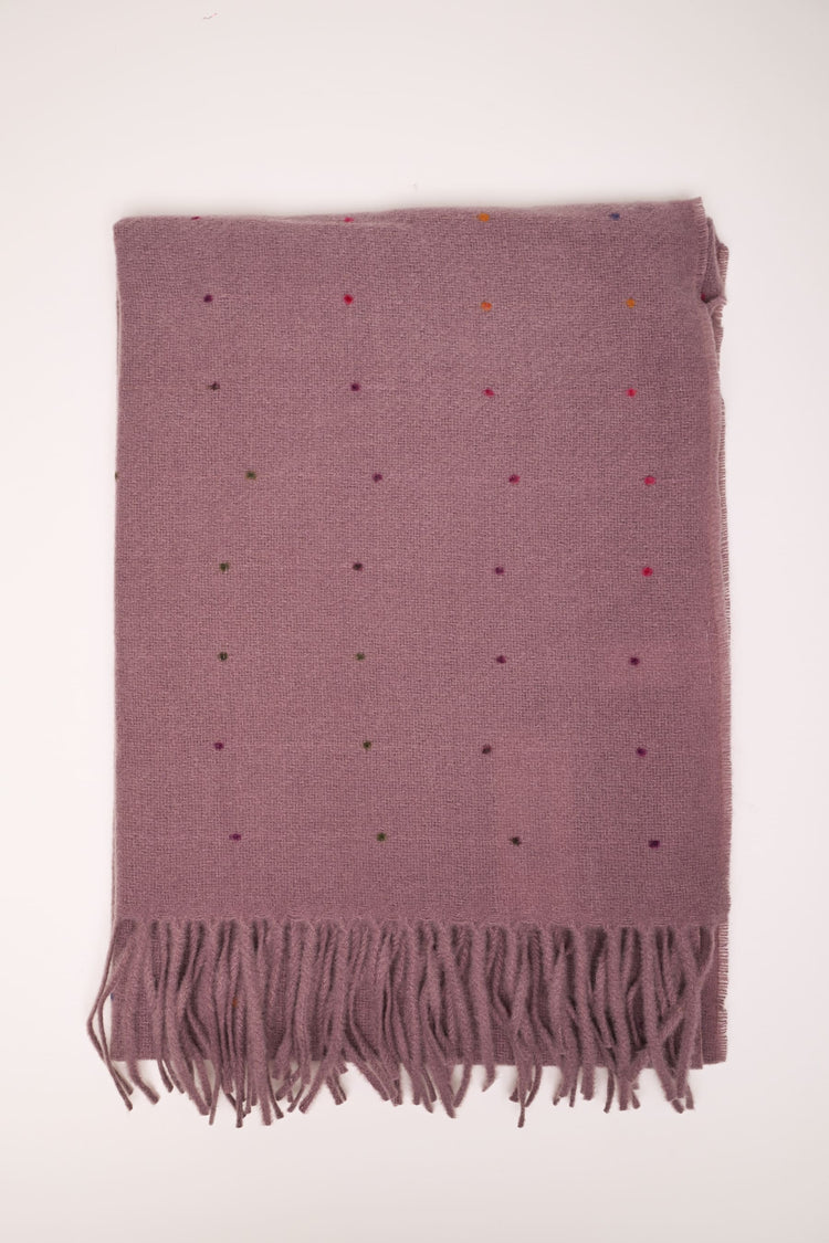 Sciarpa pois ricamato