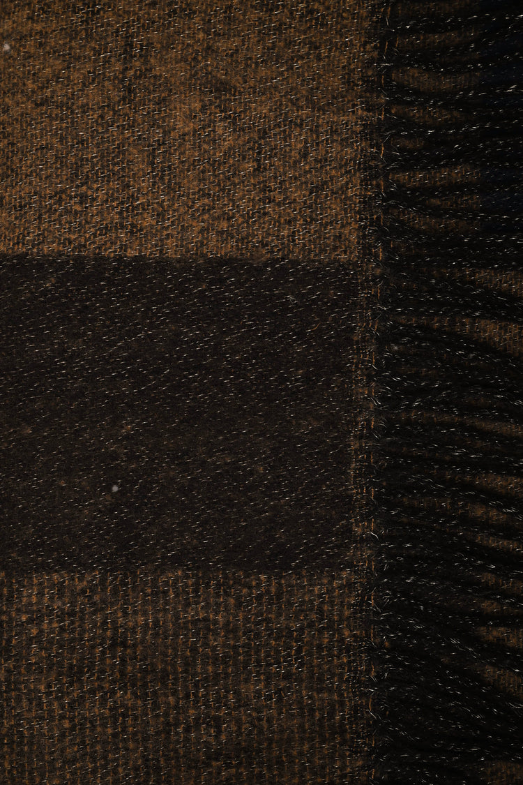 Check lurex knit scarf
