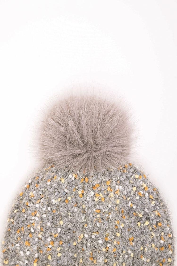 Pompon knit hat