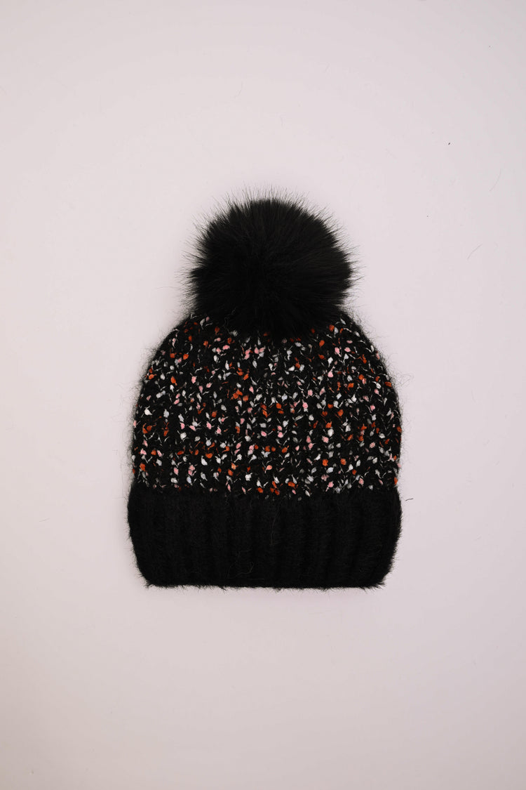 Pompon knit hat