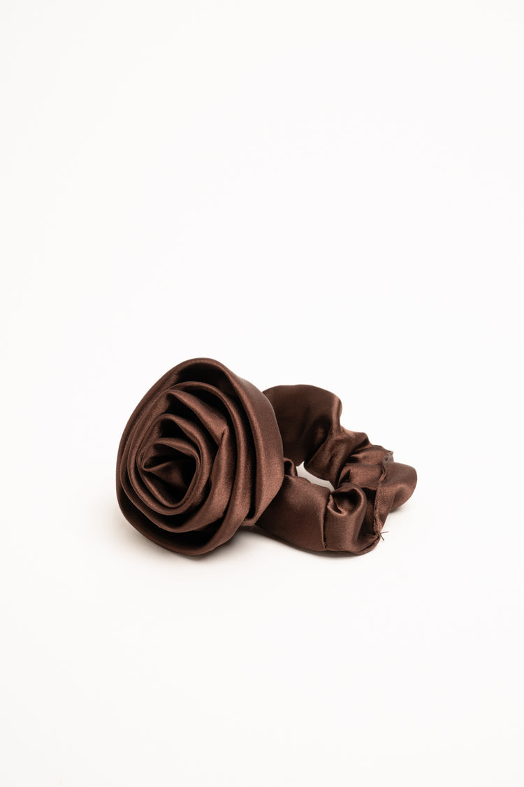 Chocolate 3D rose scrunchie
