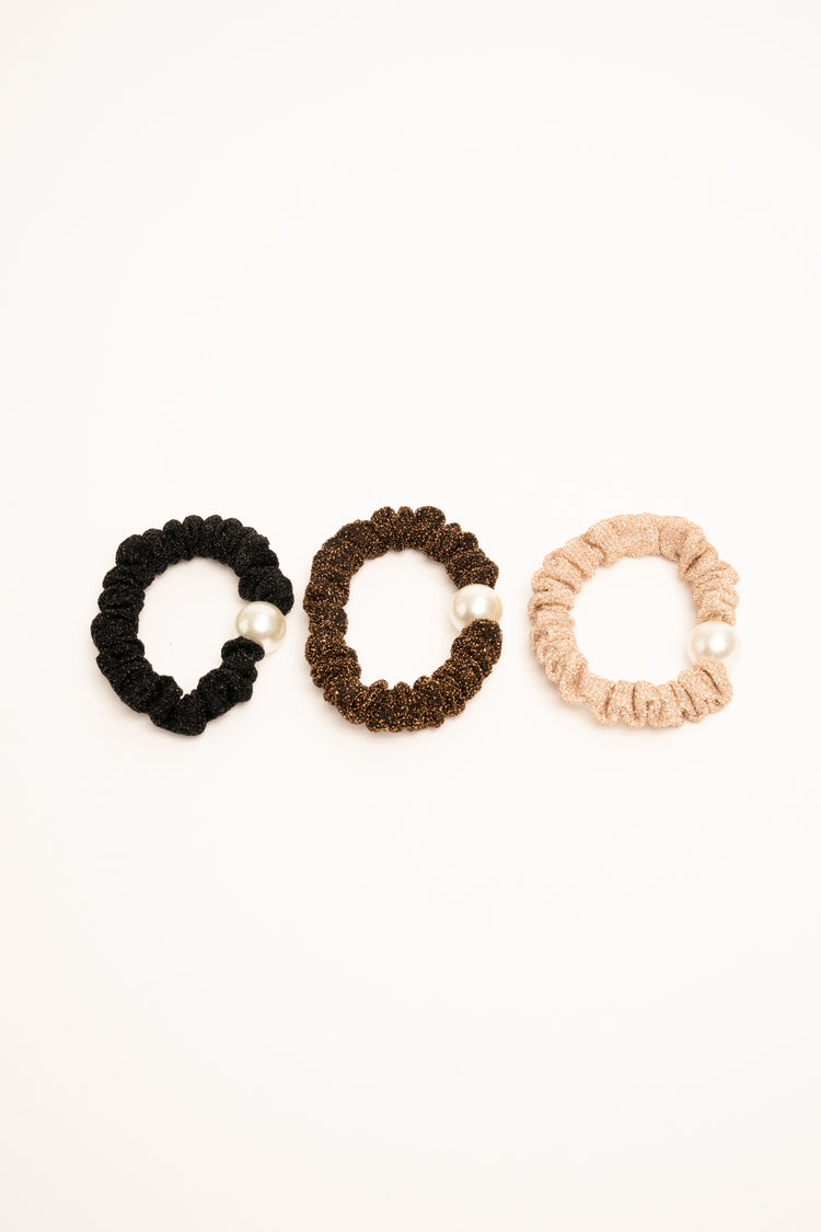 Set of three multicolor scrunchies