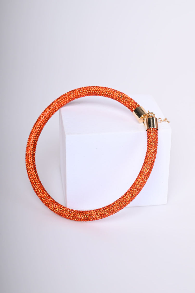 Rhinestones rigid necklace