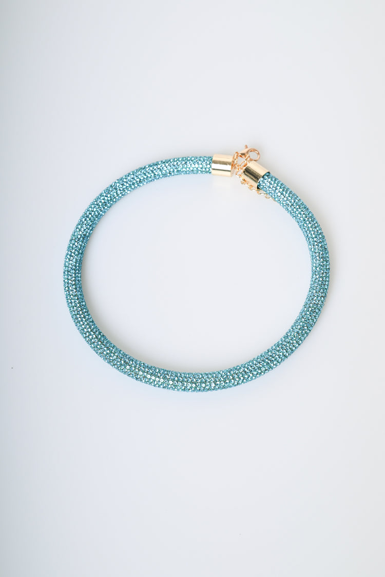 Rhinestones rigid necklace