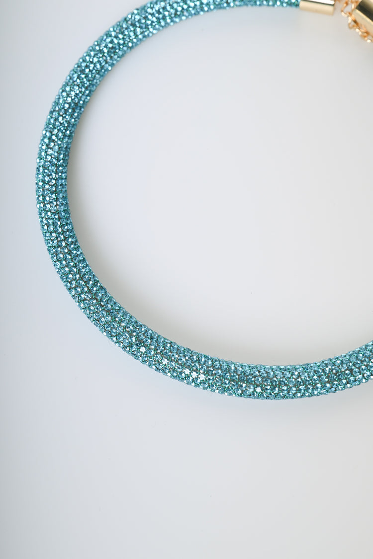 Rhinestones rigid necklace