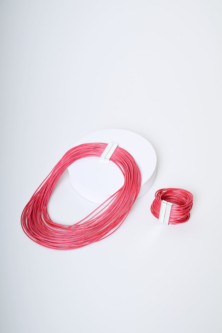 Multi-strand necklace + bracelet set