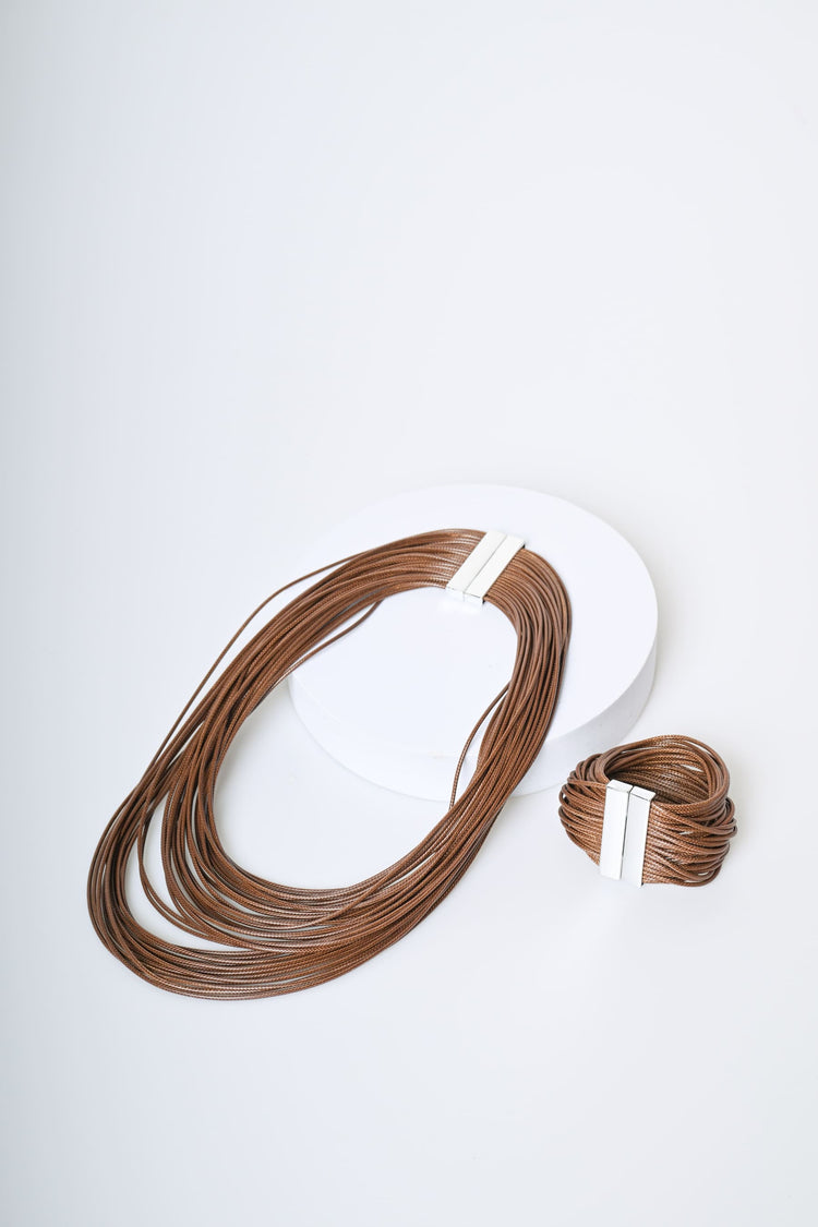 Multi-strand necklace + bracelet set
