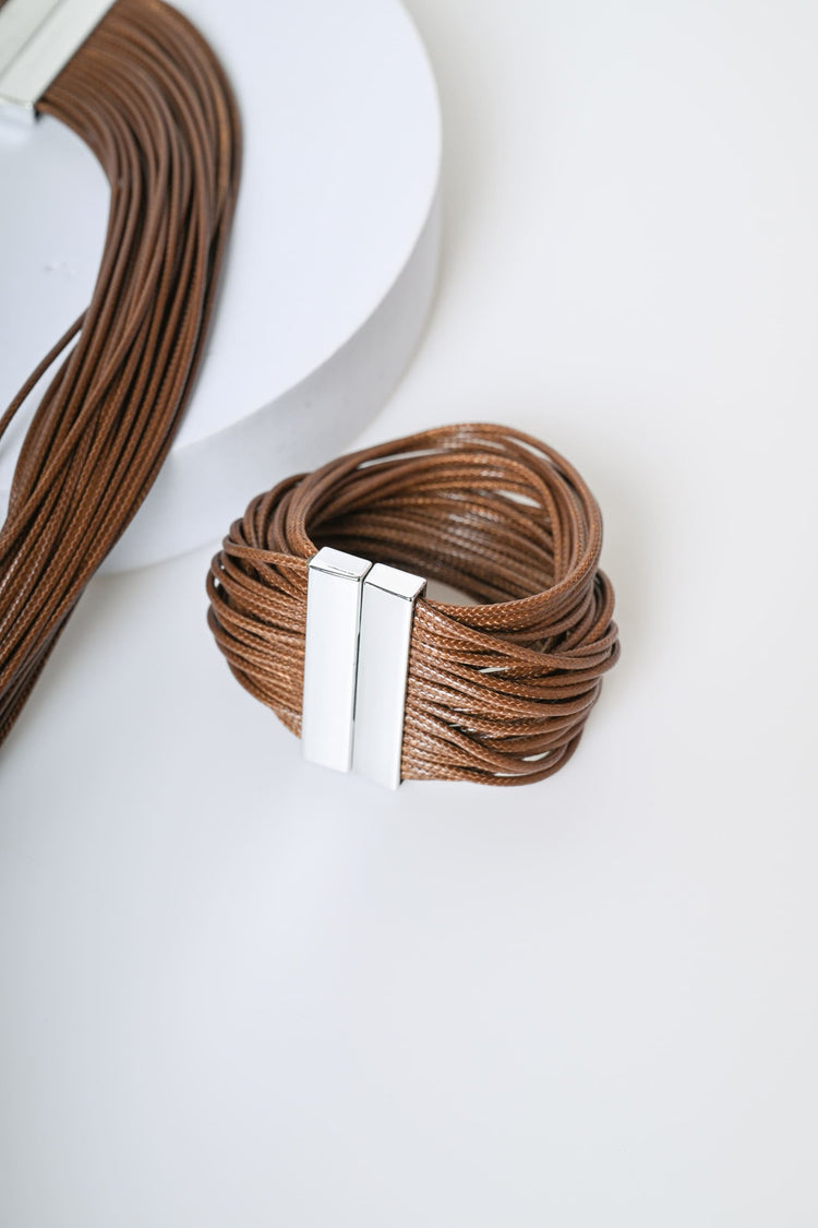 Multi-strand necklace + bracelet set