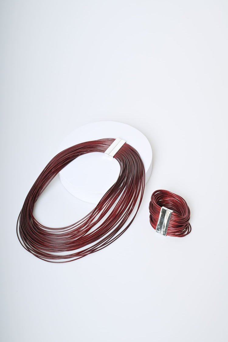 Multi-strand necklace + bracelet set