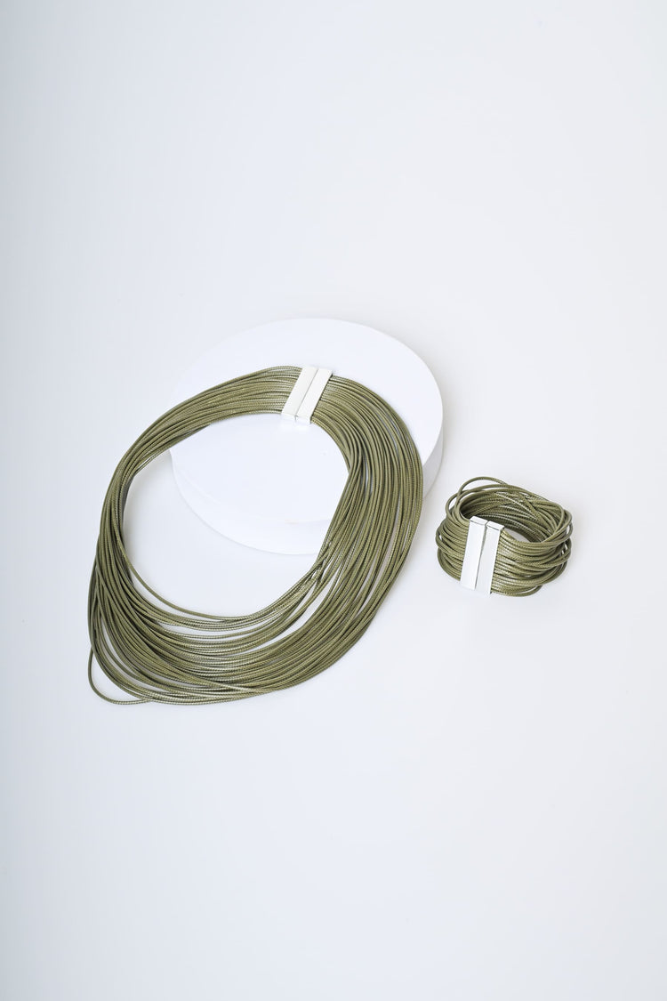 Multi-strand necklace + bracelet set