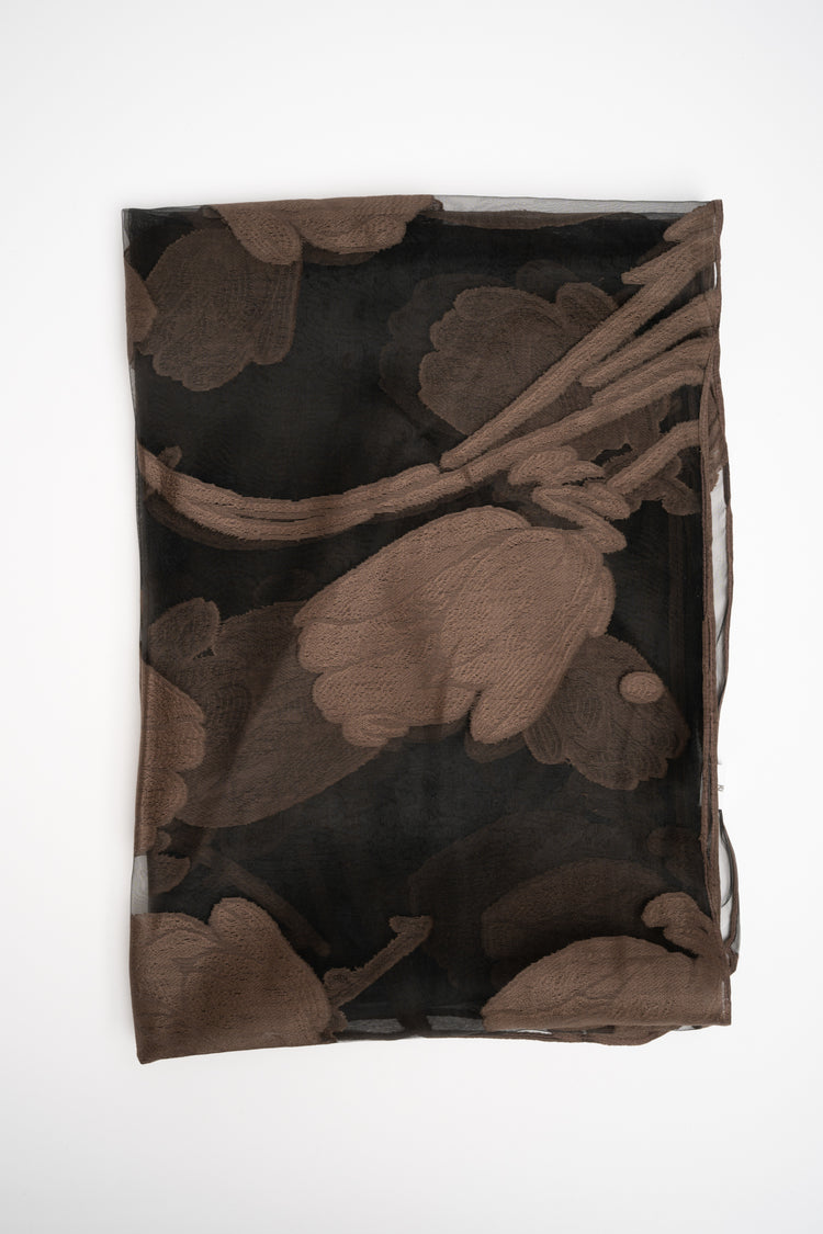 Multicolor tulip motif devoré stole