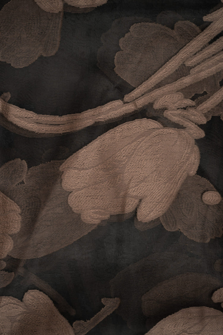 Multicolor tulip motif devoré stole