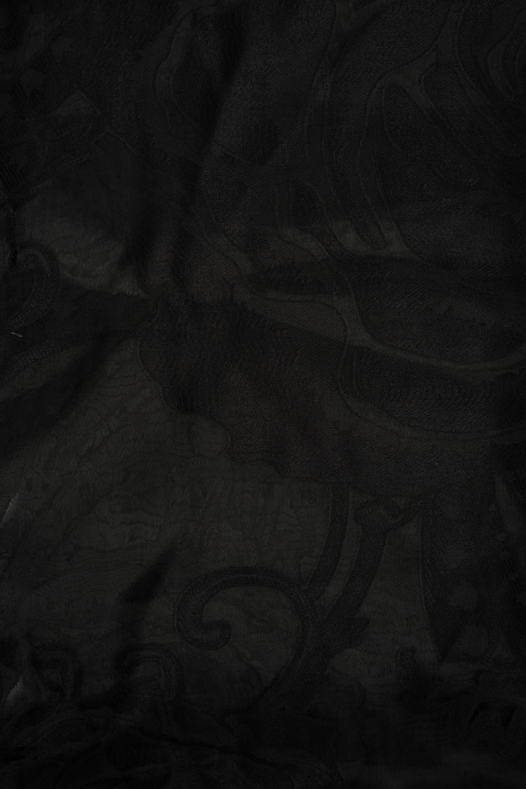 Black rose motif devoré stole