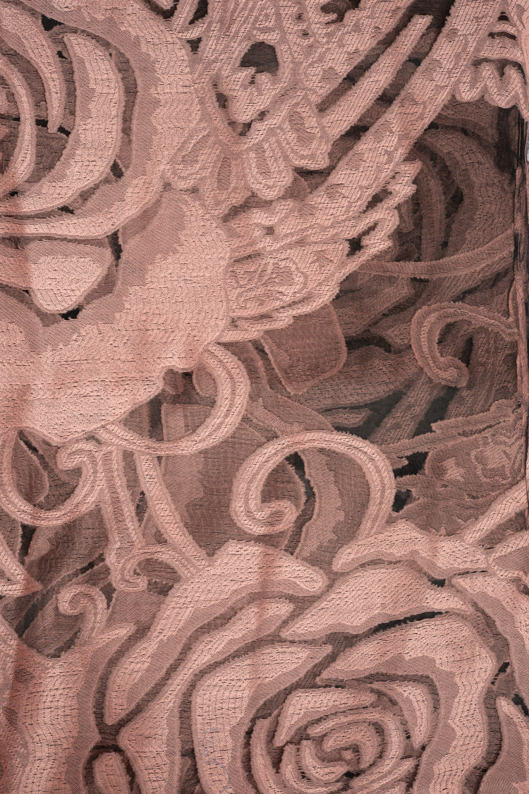Pink rose motif devoré stole