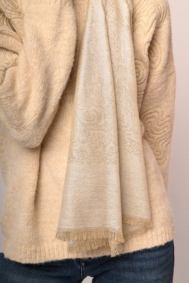 Lurex jacquard scarf