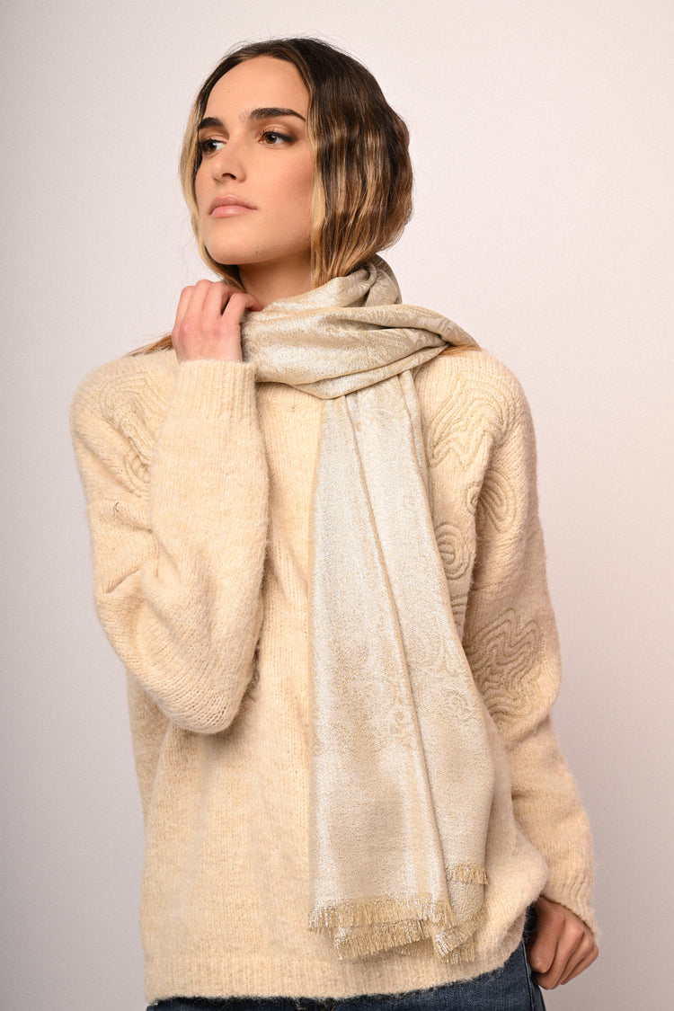 Lurex jacquard scarf