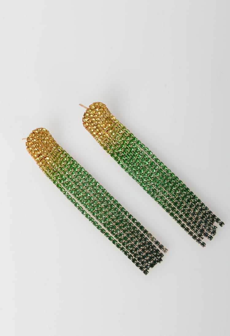 Set of 2 rhinestoned earrings