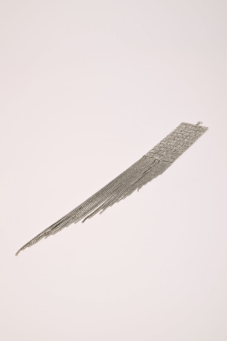 Rhinestone fringed pendant