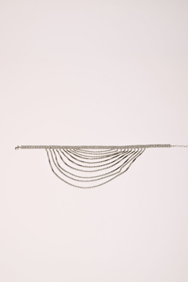 Rhinestone threads choker
