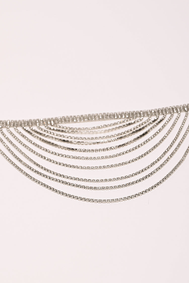 Rhinestone threads choker